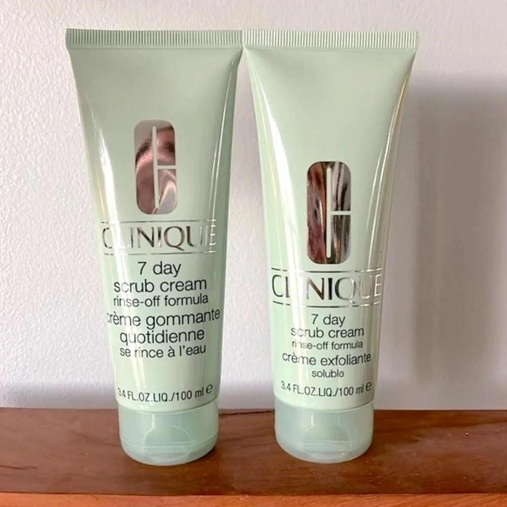 Brand New Set of 2 Clinique 7 Day Scrub Cream Rinse-Off Formula Exfoliant Polish
